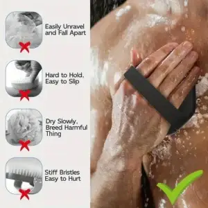 Bath Shower Sponge Scrubbing Brush with Handle