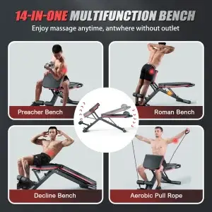 14-in-1 Foldable Dumbbell Bench